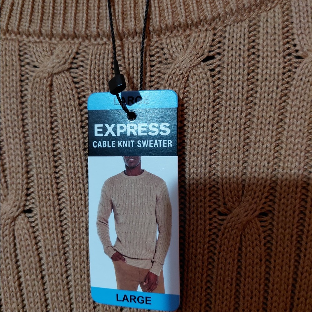 Express Men's Crewneck Sweater - Brown